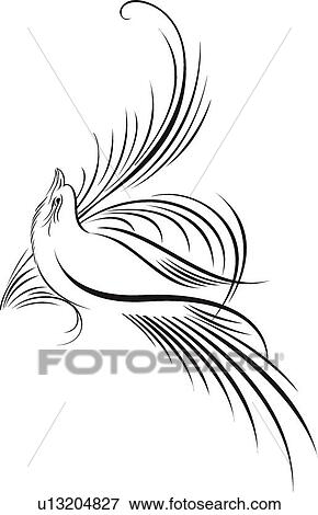 Calligraphic Design of bird flying View Large Clip Art Graphic Clip Art - Calligraphic Design of bird flying. Fotosearch