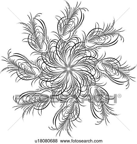 Clip Art - Calligraphic Design of Birds. Fotosearch