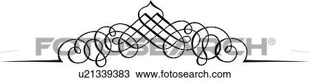 Clipart - Calligraphic Design of crisscross header. Fotosearch