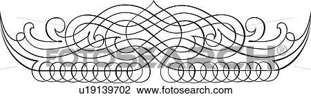 Clipart - Calligraphic Design of crown header. Fotosearch