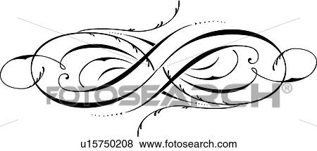 Clip Art - Calligraphic Design of decorative rule. Fotosearch