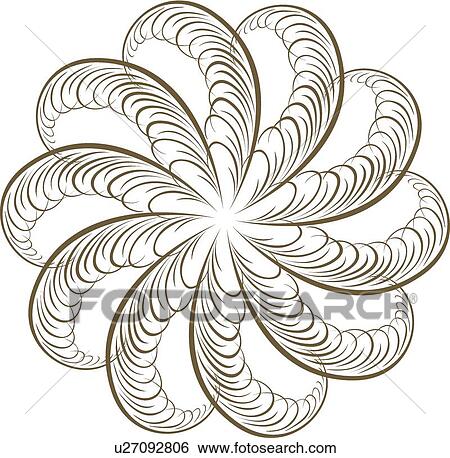 Calligraphic Design of gold feathers in a circle View Large Clip Art Graphic Clip Art - Calligraphic Design of gold feathers in a circle. Fotosearch