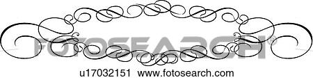 Clipart - Calligraphic Design of graceful banner. Fotosearch