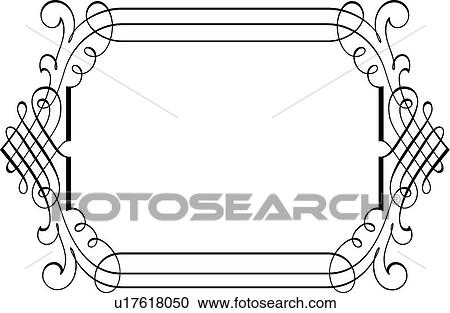 Clipart - Calligraphic Design of graceful frame. Fotosearch