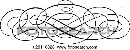 Clip Art - Calligraphic Design of graceful header. Fotosearch