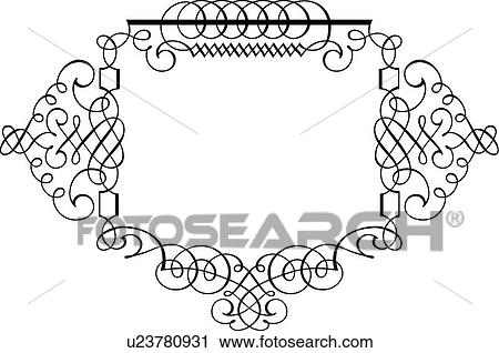 Calligraphic Design of header frame View Large Clip Art Graphic Clipart - Calligraphic Design of header frame. Fotosearch