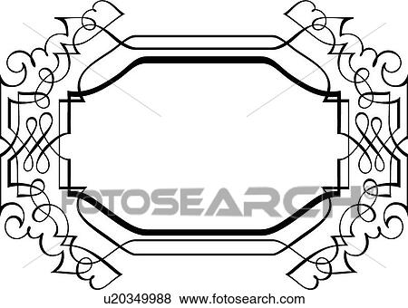Calligraphic Design of horizontal proportional rectangle frame View Large Clip Art Graphic Clip Art - Calligraphic Design of horizontal proportional rectangle frame. Fotosearch