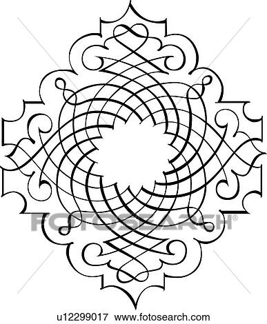 Calligraphic Design of intertwined lines View Large Clip Art Graphic Clip Art - Calligraphic Design of intertwined lines. Fotosearch