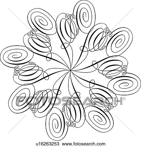 Calligraphic Design of looping lines in a circle View Large Clip Art Graphic Clipart - Calligraphic Design of looping lines in a circle. Fotosearch
