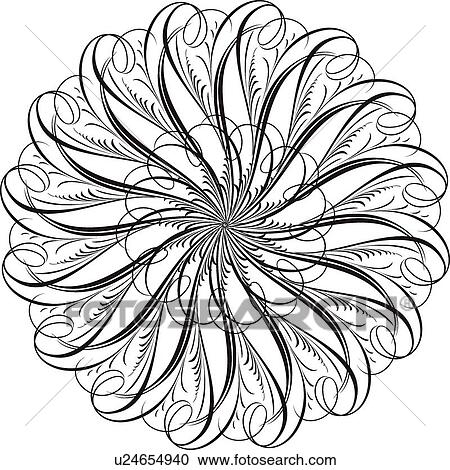 Calligraphic Design of multiple swirled lines in a circle View Large Clip Art Graphic Clipart - Calligraphic Design of multiple swirled lines in a circle. Fotosearch