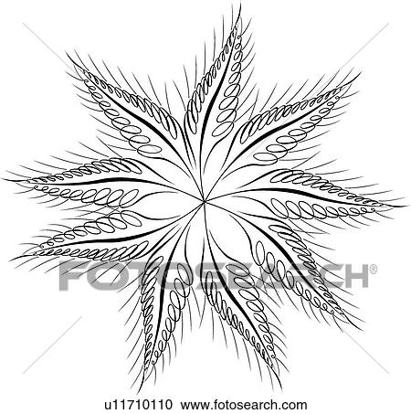 Calligraphic Design of nine-pointed leaf star View Large Clip Art Graphic Clipart - Calligraphic Design of nine-pointed leaf star. Fotosearch