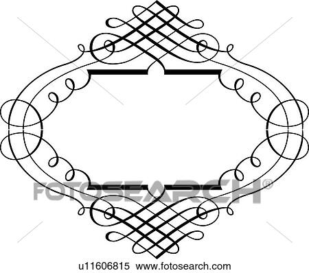 Clipart - Calligraphic Design of proportional frame. Fotosearch