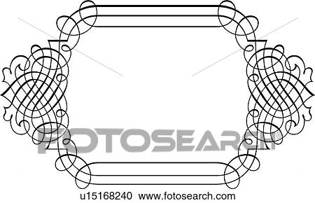 Clipart - Calligraphic Design of square frame. Fotosearch