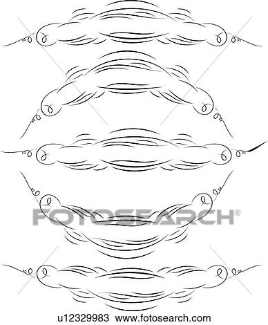 Calligraphic Design of symmetrical banners View Large Clip Art Graphic Clipart - Calligraphic Design of symmetrical banners. Fotosearch