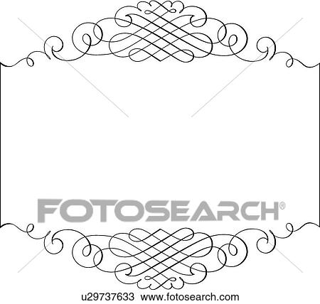 Clipart - Calligraphic Design of symmetrical frame. Fotosearch