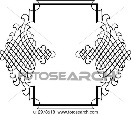 Calligraphic Design or rectangular frame View Large Clip Art Graphic Clip Art - Calligraphic Design or rectangular frame. Fotosearch