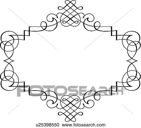 Clipart - Calligraphic Design Oval Frame. Fotosearch
