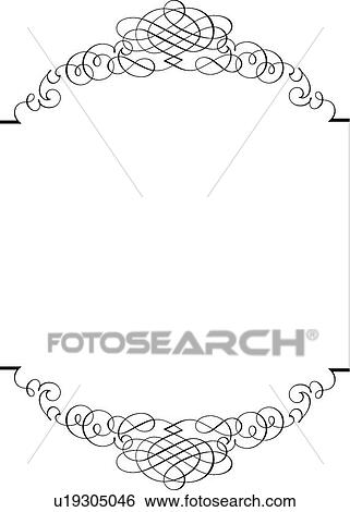 Clip Art - Calligraphic Design with Copy Space. Fotosearch