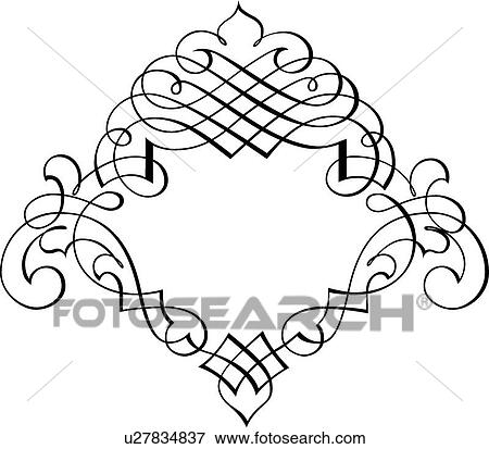 Calligraphic Designed frame View Large Clip Art Graphic Clip Art - Calligraphic Designed frame. Fotosearch