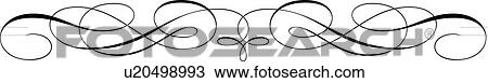 Calligraphic Line Design View Large Clip Art Graphic Clipart - Calligraphic Line Design. Fotosearch