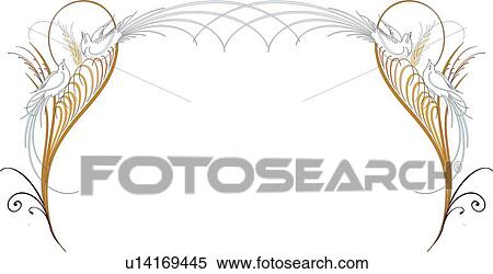 Clipart - Calligraphy Bird Header. Fotosearch