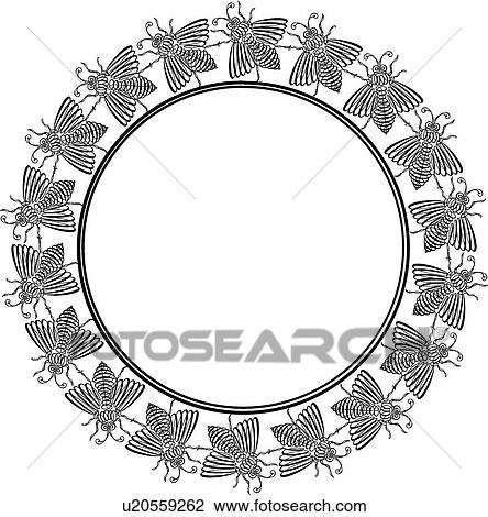 Calligraphy Bugs in Circle Pattern View Large Clip Art Graphic Clipart - Calligraphy Bugs in Circle Pattern. Fotosearch