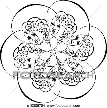 Calligraphy Face Design View Large Clip Art Graphic Clipart - Calligraphy Face Design. Fotosearch