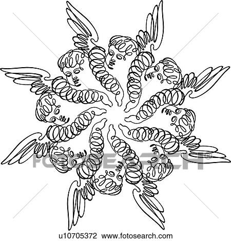 Cherub Head Calligraphic Design View Large Clip Art Graphic Clipart - Cherub Head Calligraphic Design. Fotosearch
