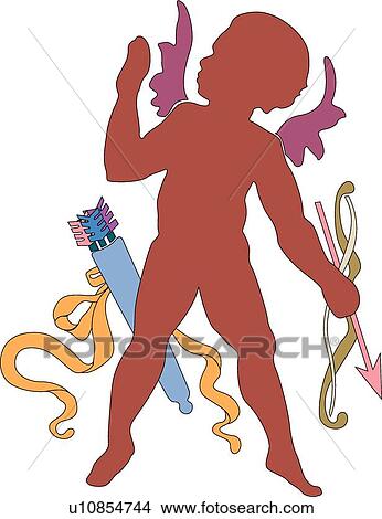 Clipart - Cherub with arrows . Fotosearch