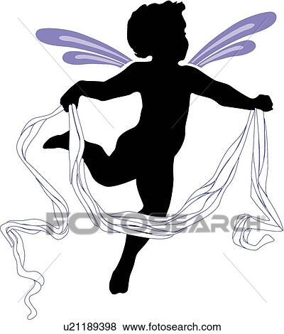 Cherub with Purple Wings and White Ribbon View Large Clip Art Graphic Clip Art - Cherub with Purple Wings and White Ribbon. Fotosearch