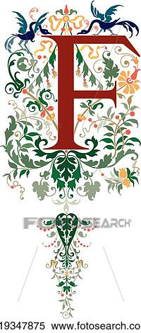 Cherubs letter F View Large Clip Art Graphic Clipart - Cherubs letter F. Fotosearch