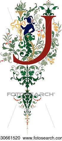 Cherubs letter J View Large Clip Art Graphic Clipart - Cherubs letter J. Fotosearch