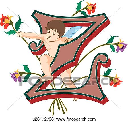 Cherubs letter Z View Large Clip Art Graphic Clip Art - Cherubs letter Z. Fotosearch