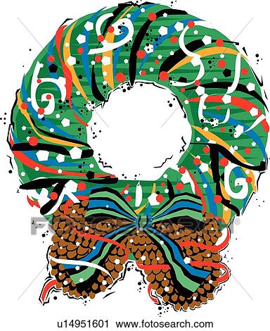 Christmas wreath View Large Clip Art Graphic Clipart - Christmas wreath. Fotosearch