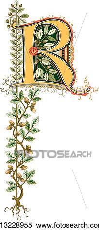 Cinderella Capital R View Large Clip Art Graphic Clipart - Cinderella Capital R. Fotosearch