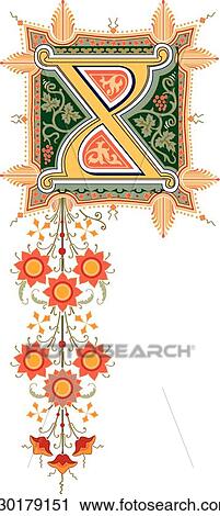 Clipart - Cinderella Capital X. Fotosearch