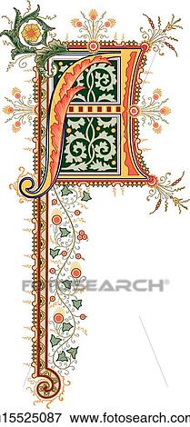 Clip Art - Cinderella letter A . Fotosearch