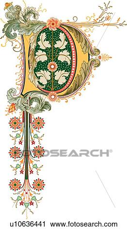 Clipart - Cinderella letter D. Fotosearch