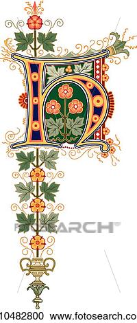 Clipart - Cinderella letter H. Fotosearch