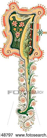 Cinderella letter I View Large Clip Art Graphic Clip Art - Cinderella letter I. Fotosearch