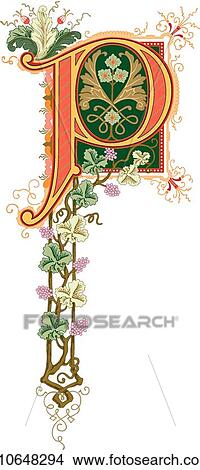 Cinderella letter P View Large Clip Art Graphic Clipart - Cinderella letter P. Fotosearch