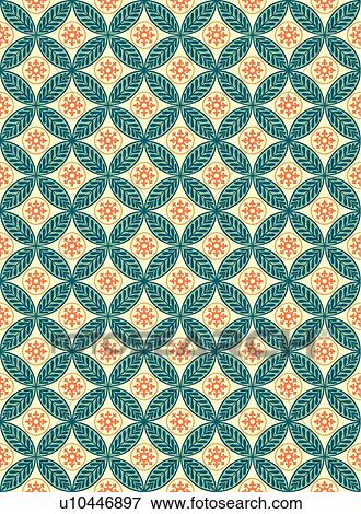 Clip Art - Circle and leaf background pattern. Fotosearch