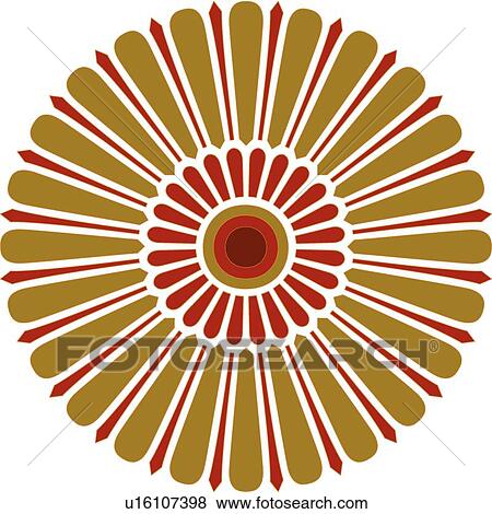 Clip Art - Circle pettle pattern Design Ornament. Fotosearch