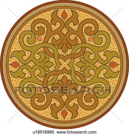 Circle with a leaf pattern View Large Clip Art Graphic Clipart - Circle with a leaf pattern . Fotosearch