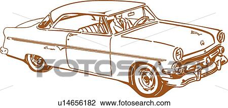 Clipart - Classic brown car. Fotosearch