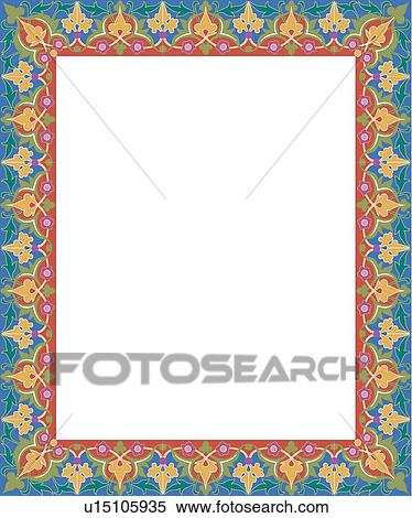 Colorful Arabesque Border View Large Clip Art Graphic Clipart - Colorful Arabesque Border. Fotosearch