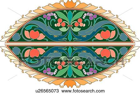 Colorful Oval Design Ornament View Large Clip Art Graphic Clipart - Colorful Oval Design Ornament. Fotosearch