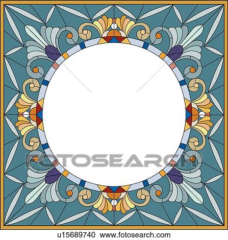 clipart of copy space stained glass looking frame u15689740 search