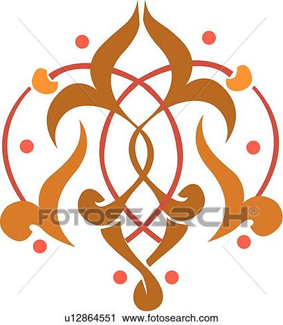 Coral and orange heart design View Large Clip Art Graphic Clipart - Coral and orange heart design . Fotosearch