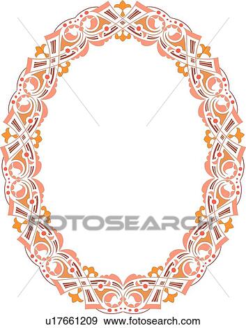 Coral and orange oval frame View Large Clip Art Graphic Clip Art - Coral and orange oval frame. Fotosearch